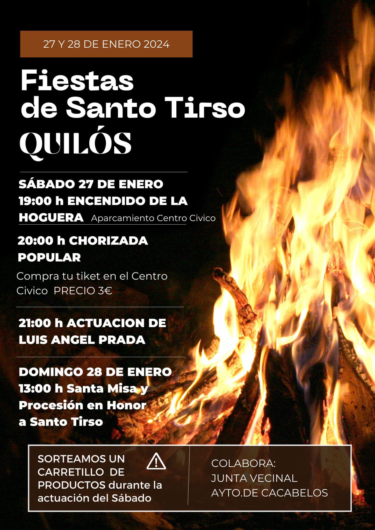 Quilós celebra Santo Tirso los días 27 y 28 de enero con su tradicional hoguera, chorizada y música 2