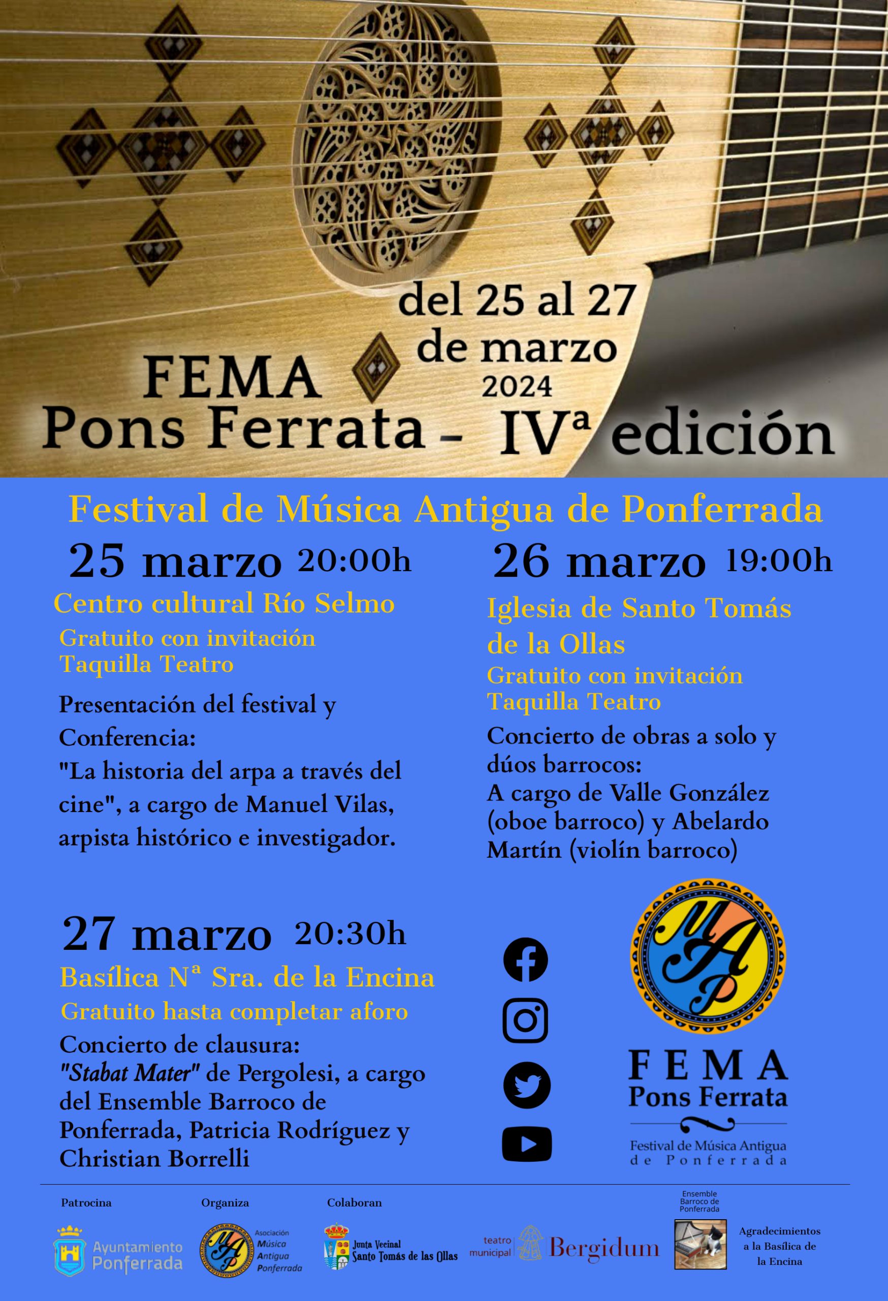 4ª edición del Festival de Música Antigua de Ponferrada “FEMA Pons Ferrata” se celebra del 25 al 27 de marzo 5