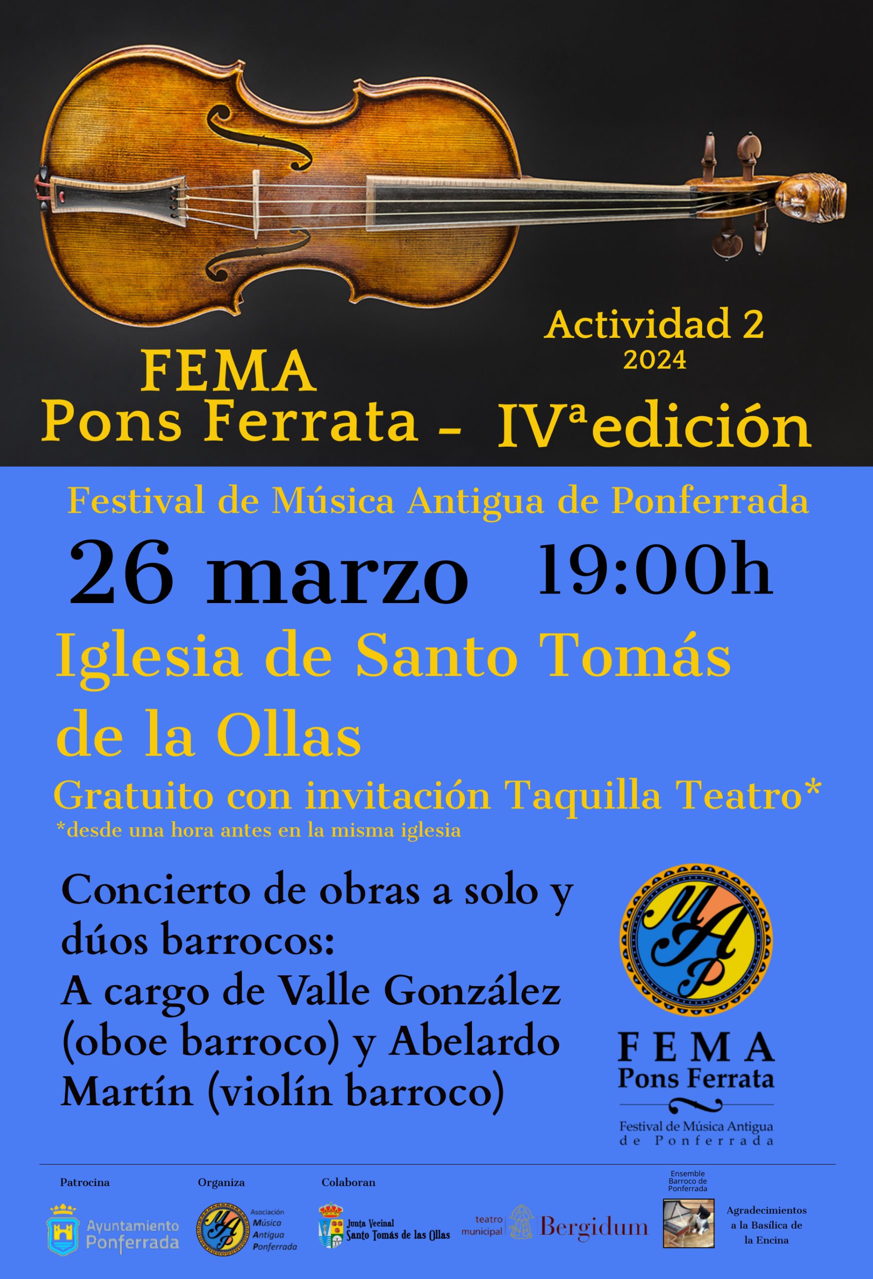 4ª edición del Festival de Música Antigua de Ponferrada “FEMA Pons Ferrata” se celebra del 25 al 27 de marzo 3