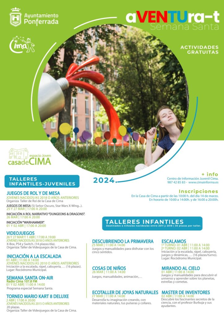 Cima organiza a través de Aventura-T actividades para niños durante la Semana Santa 2