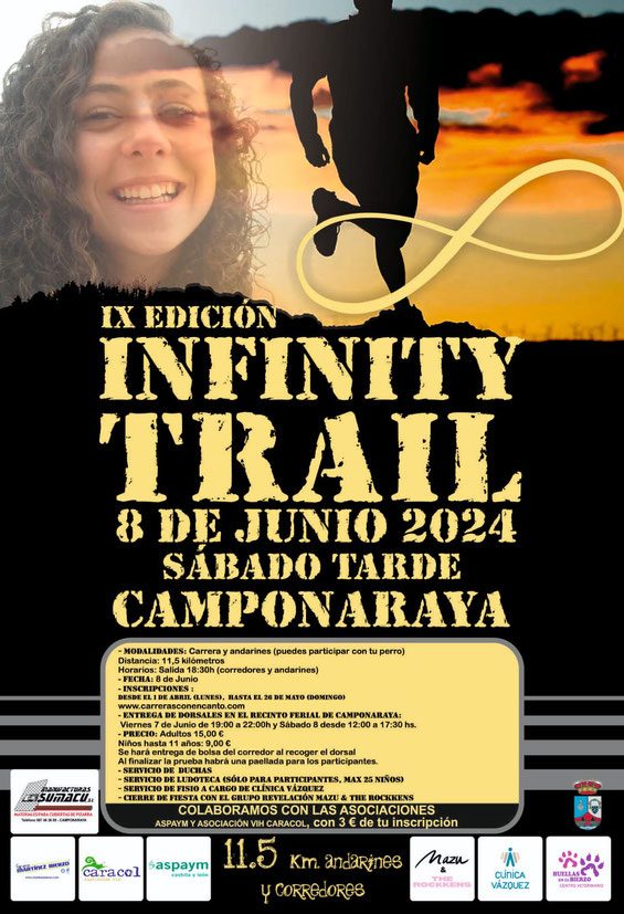 Carrera Infinity Trail 2024, la sonrisa de Cris ayudará a las asociaciones Aspaym y Caracol 2