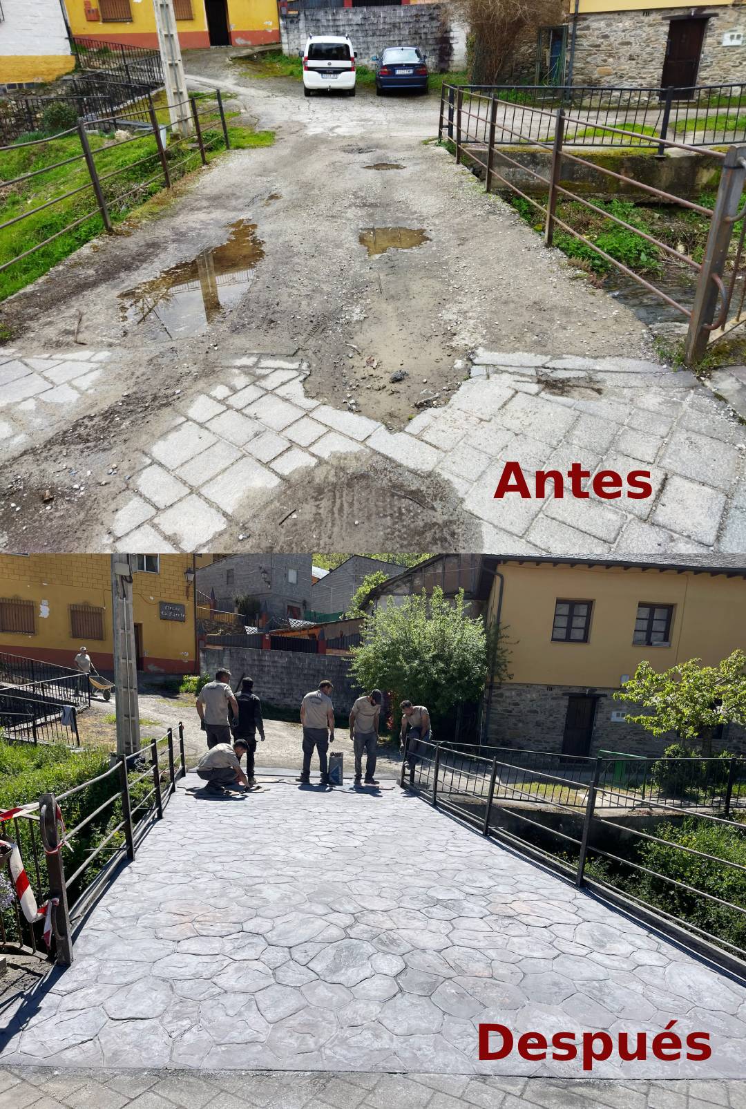 Los alumnos de la Escuela taller de Ponferrada rehabilitan el Puente de Villanueva de Valdueza 1