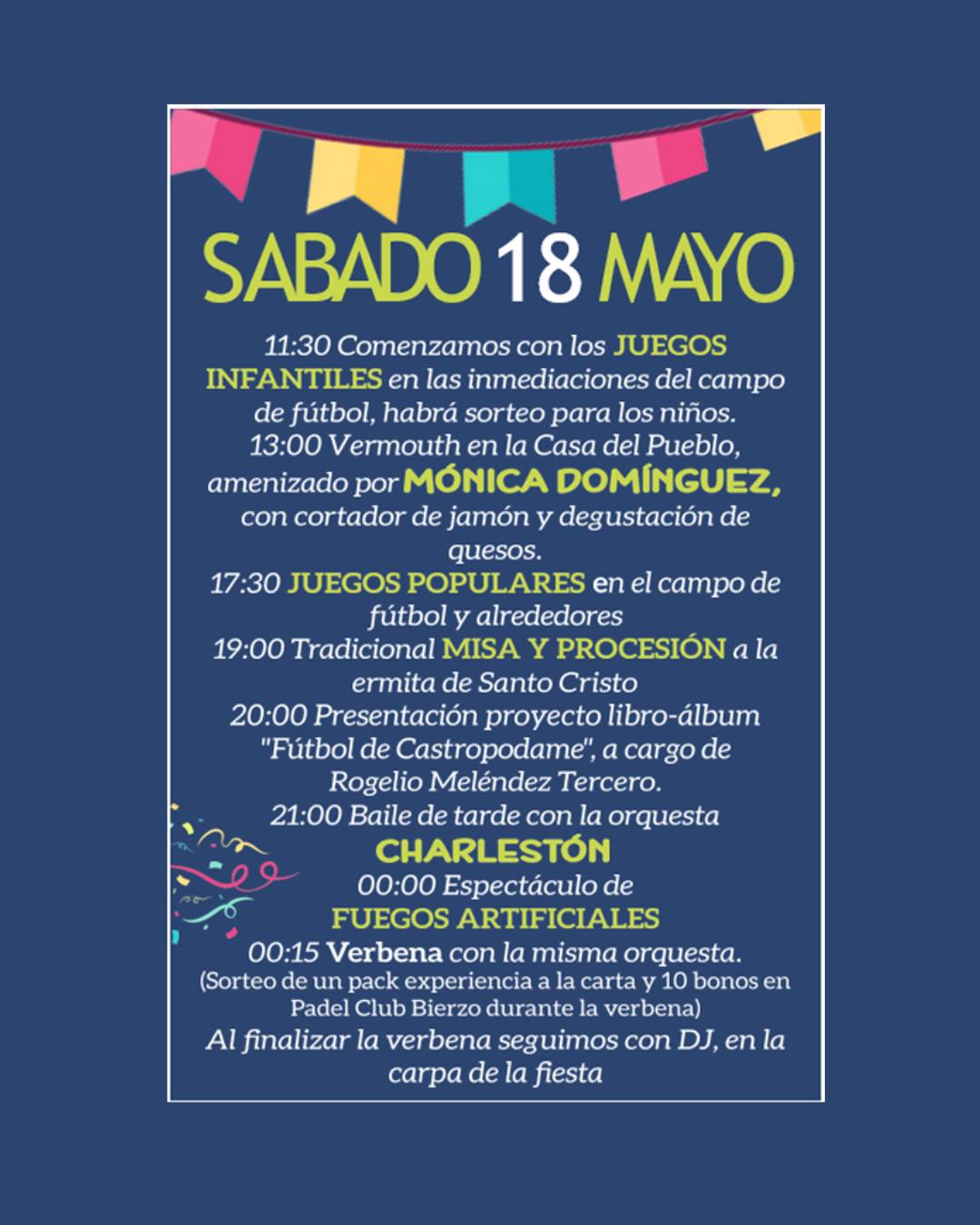 Fiestas en Castropodame 2024, los días 17, 18 y 19 de mayo con música, fuegos artificiales, deportes y más 3