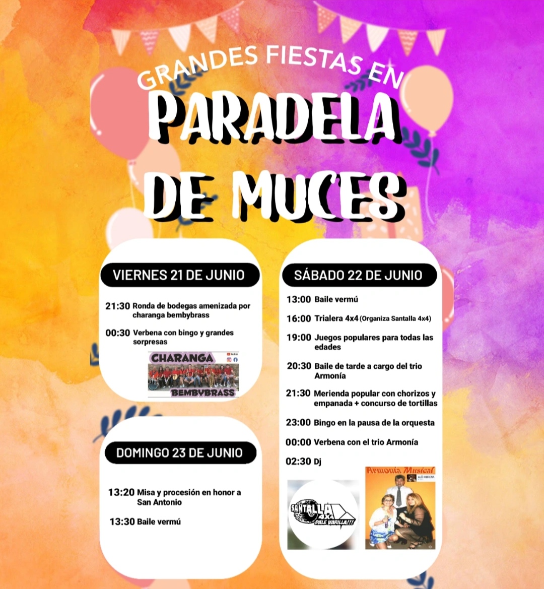 Fiestas en Paradela de Muces en honor a San Antonio los días 21, 22 y 23 de junio de 2024 2