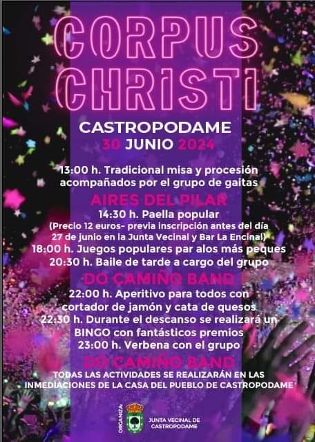 Corpus Christi en Castropodame el 30 de junio 2