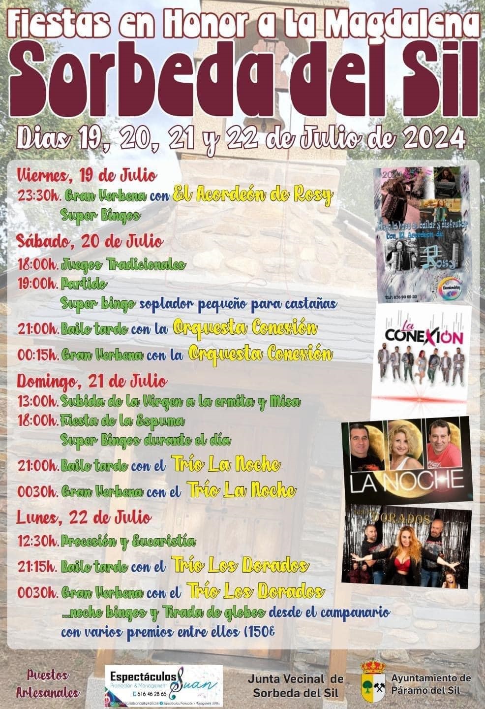 Fiestas en Honor a La Magdalena Sorbeda del Sil Dias 19, 20, 21 y 22 de Julio de 2024 2