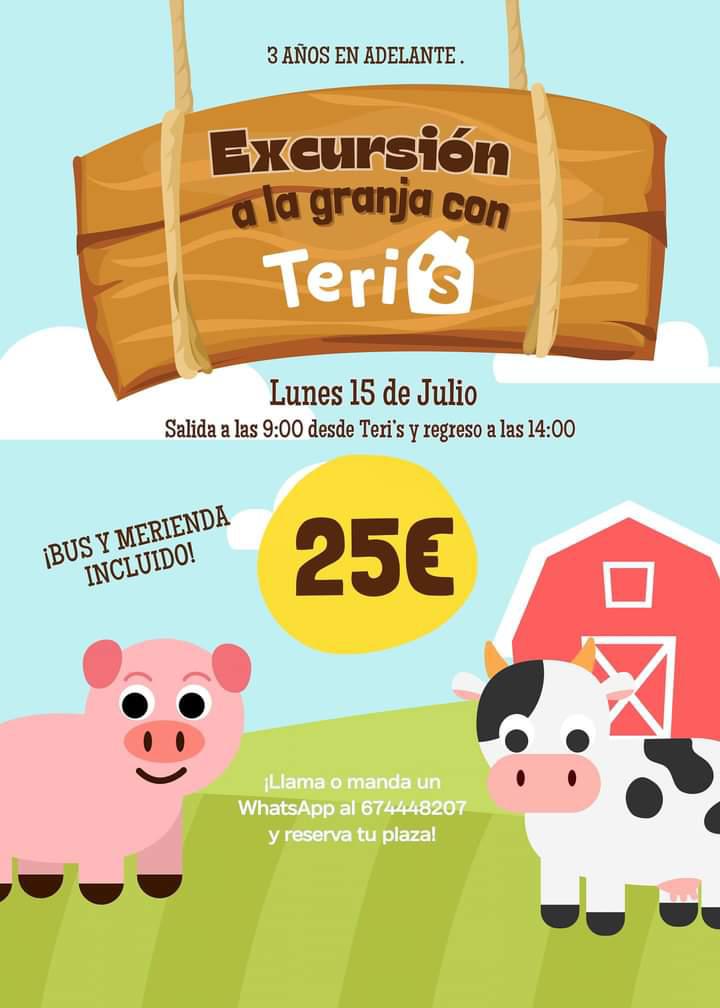 Planes para niños | Excursión a la Granja con Teris Playland este lunes 15 de julio 2