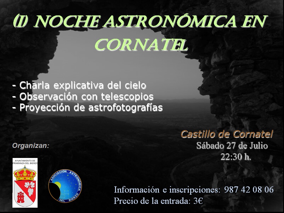 El Castillo de Cornatel acoge una observación astronómica este sábado 2