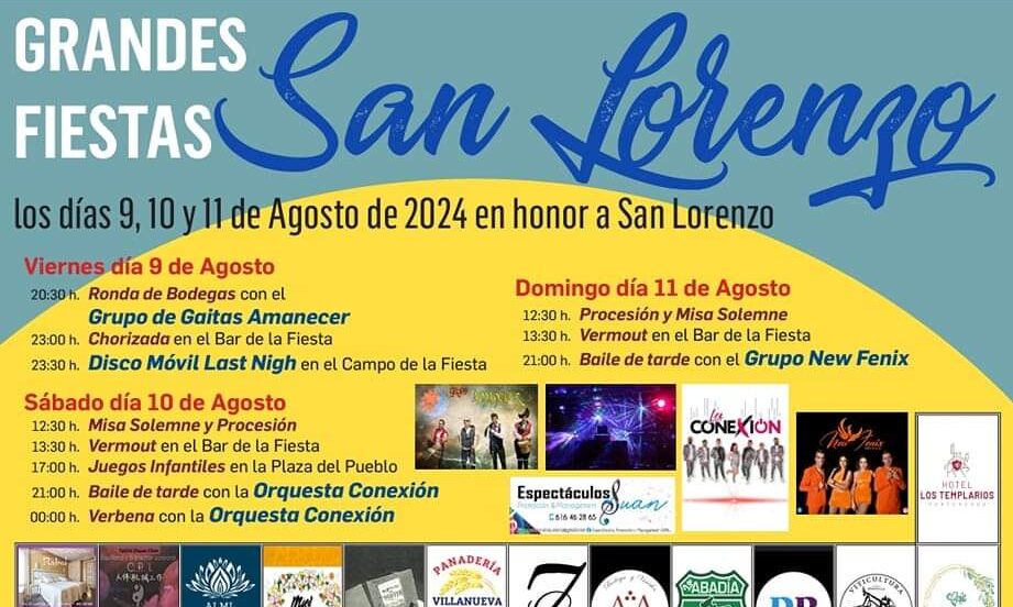 San Lorenzo celebra sus fiestas patronales los días 9, 10 y 11 de agosto 1