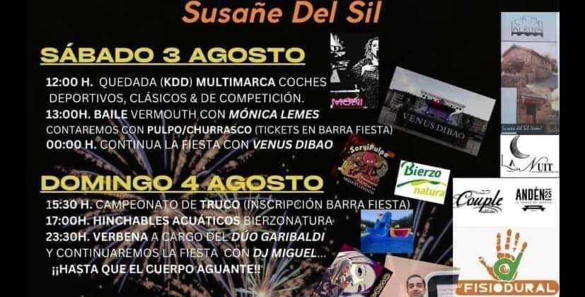 Grandes Fiestas en Susañe del Sil del 3 al 6 de agosto 2024 1