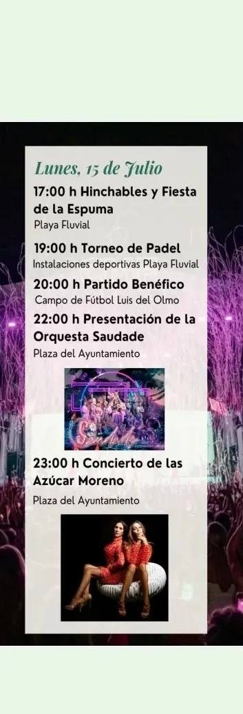 Programa de Fiestas del Carmen en Vega de Espinareda del 12 al 16 de julio, Azúcar Moreno, encuentro de peñas y más 5