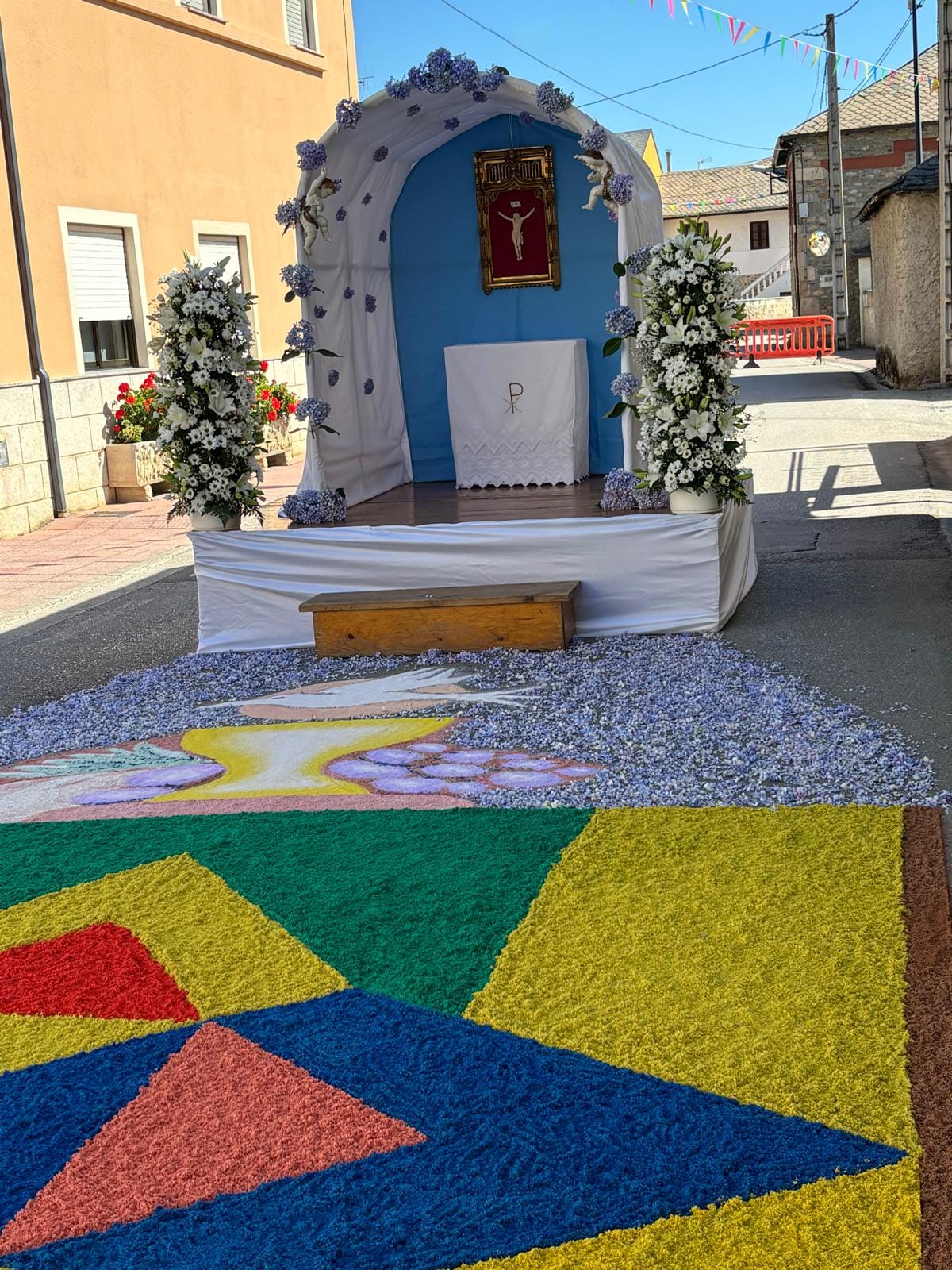 La alfombra floral que han creado los vecinos de Villadepalos para celebrar La Magdalena 2024 3