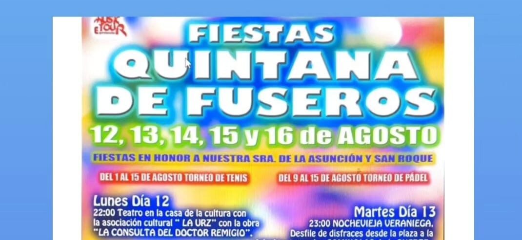 Fiestas en Quintana de Fuseros del 12 al 16 de agosto 2024 en honor a Nuestra Señora y San Roque 1