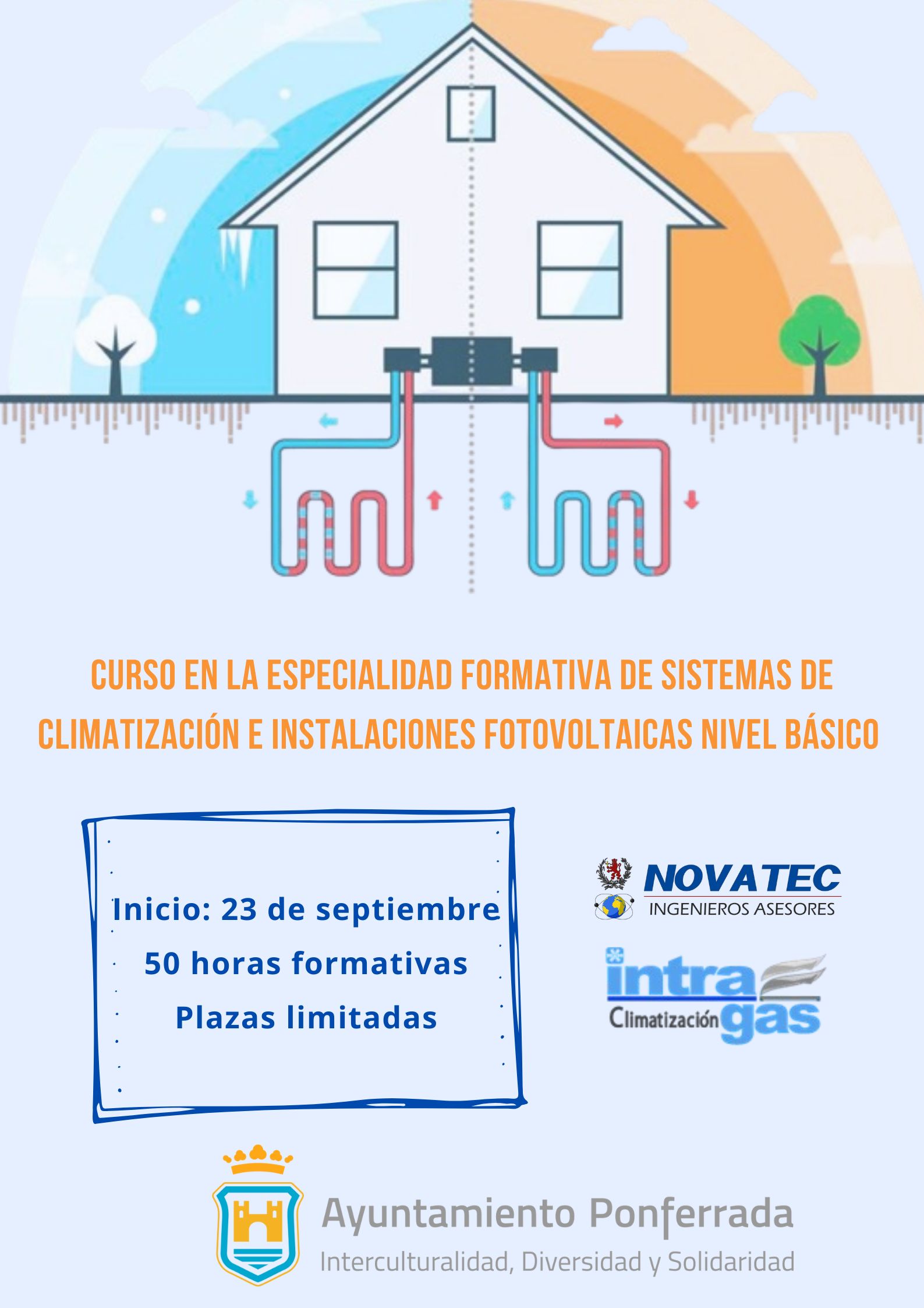 La Concejalía de Interculturalidad, Diversidad y Solidaridad organiza un curso gratuito de Sistemas de climatización e instalaciones fotovoltaicas 2