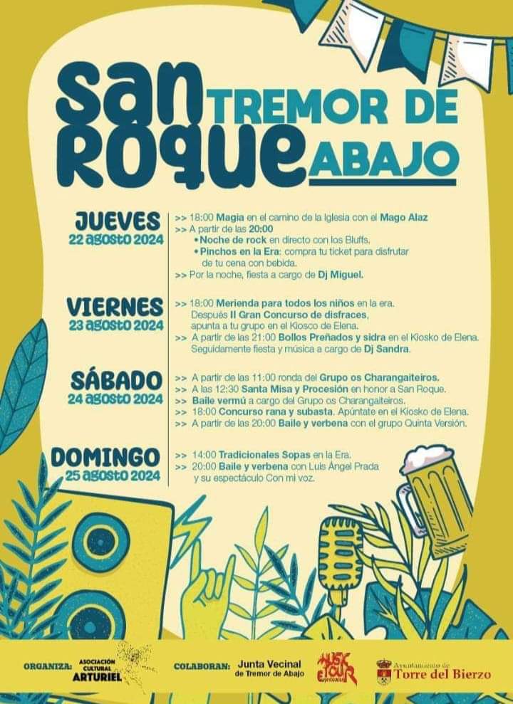 Tremor de Abajo celebra sus fiestas de San Roque del 22 al 25 de agosto, consulta el programa 2