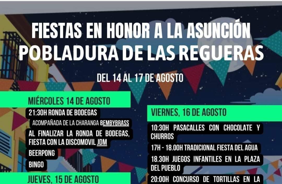 Fiestas en honor a La Asunción en Pobladura de las Regueras del 14 al 17 de agosto 1