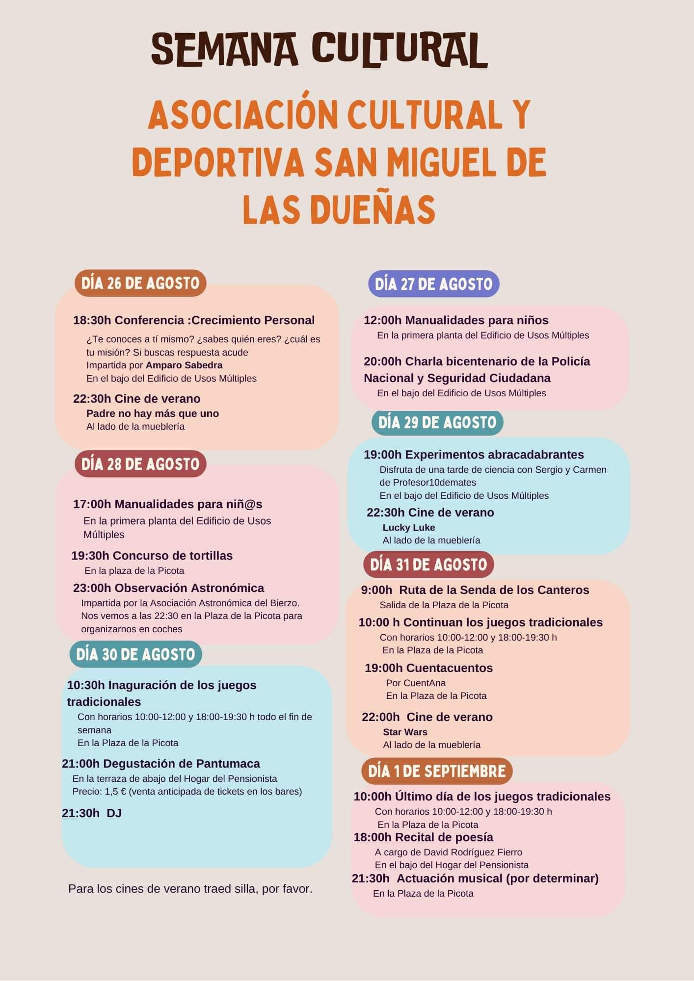 San Miguel de las Dueñas comienza este lunes una completa semana de actividades culturales 2