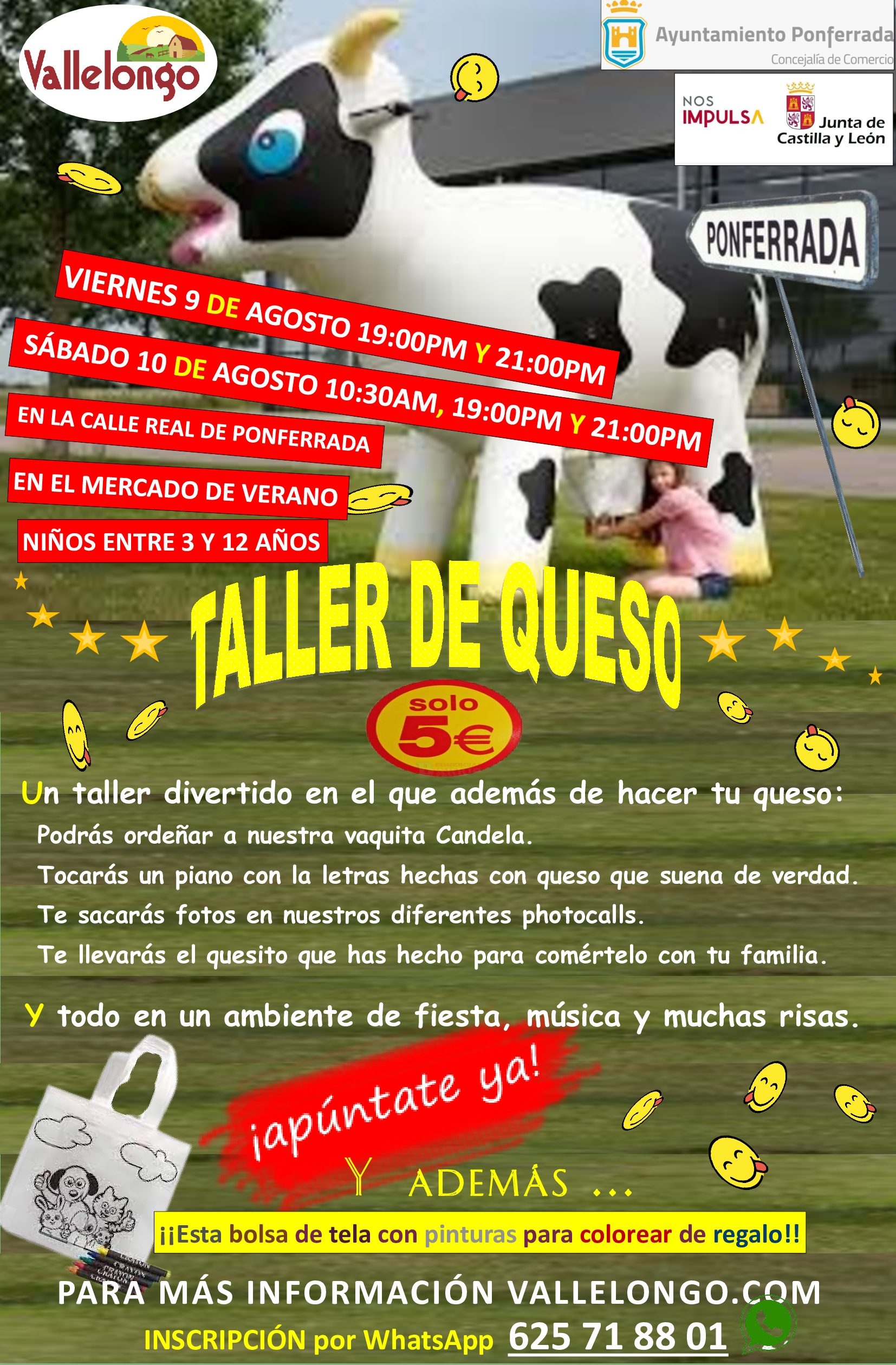 Un entretenido taller de queso para peques durante el mercado de verano de Ponferrada 2