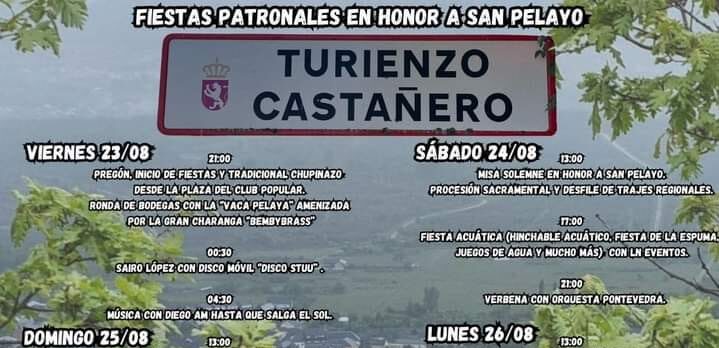 Fiestas de San Pelayo en Turienzo Castañero este fin de semana 23 al 26 de agosto 1