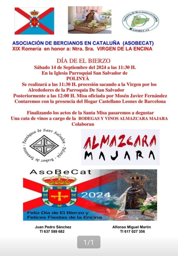 Fiesta berciana en Cataluña: Romería en honor a la Virgen de la Encina en la Iglesia de San Salvador en Polinya 2