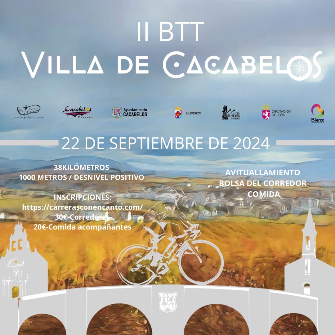 La marcha cicloturista II BTT Villa de Cacabelos se celebrará el 22 de septiembre 2