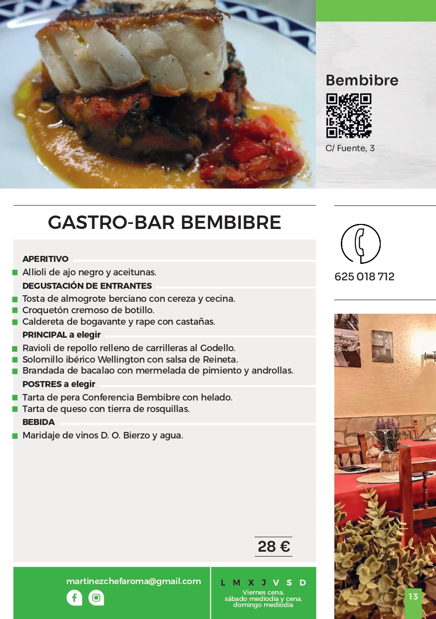 Jornadas Gastronómicas del Bierzo, guía, menús, restaurantes y bodegas 38