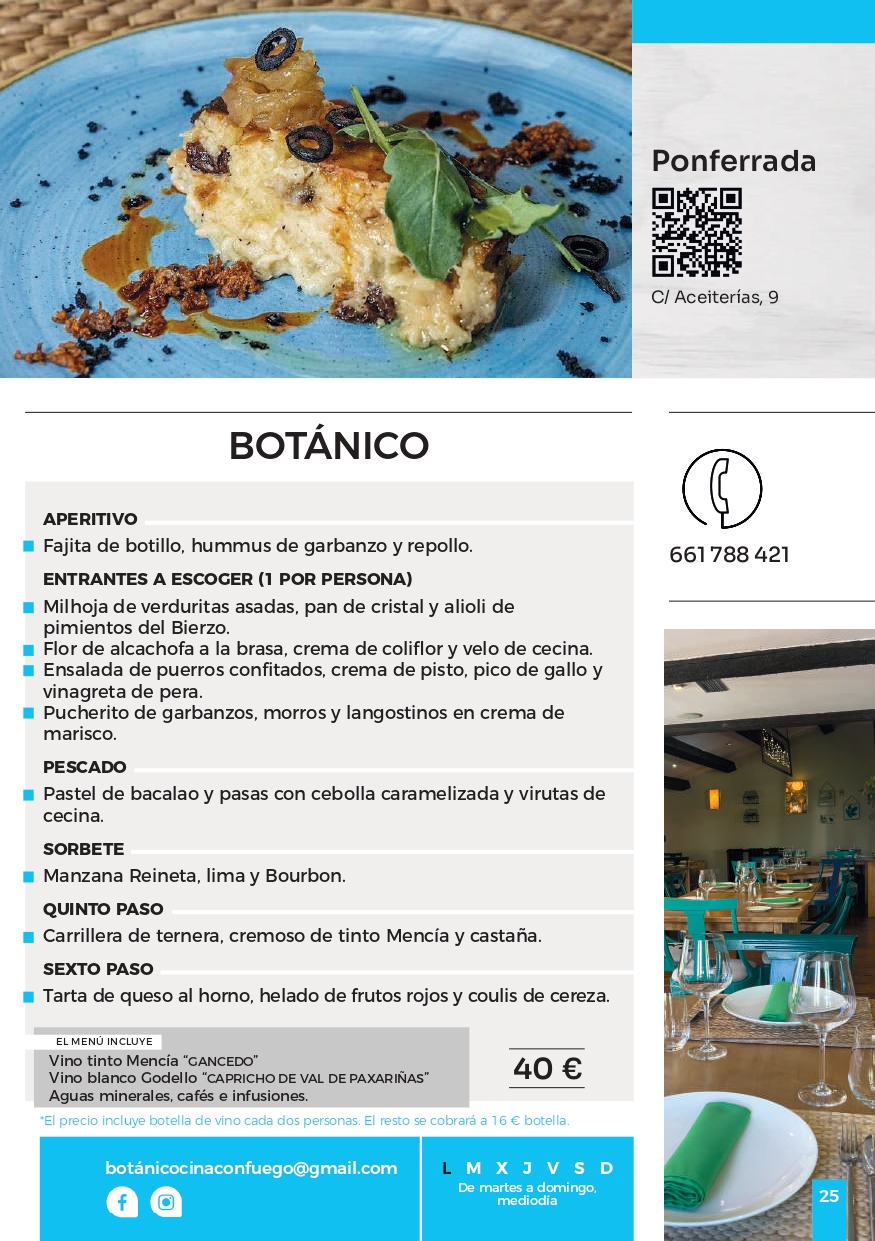 Jornadas Gastronómicas del Bierzo, guía, menús, restaurantes y bodegas 26