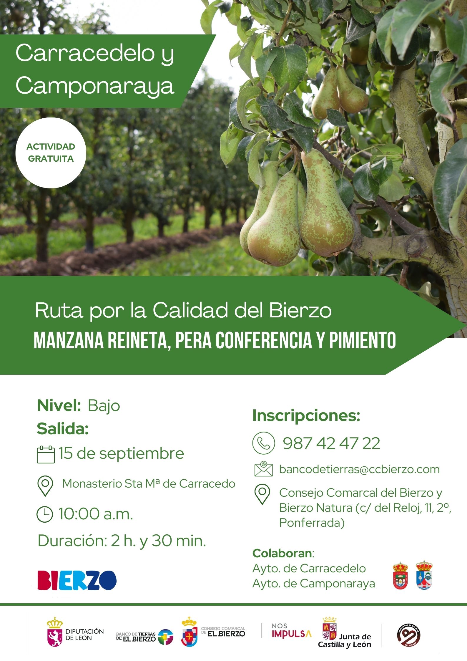 Abierta la inscripción para la Ruta por la Calidad del Bierzo dedicada al pimiento, manzana reineta y pera conferencia 2