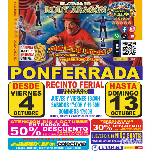 El Circo de Rody Aragón estará en Ponferrada del 4 al 14 de octubre con el espectáculo familiar ¿Cómo están ustedes? 2