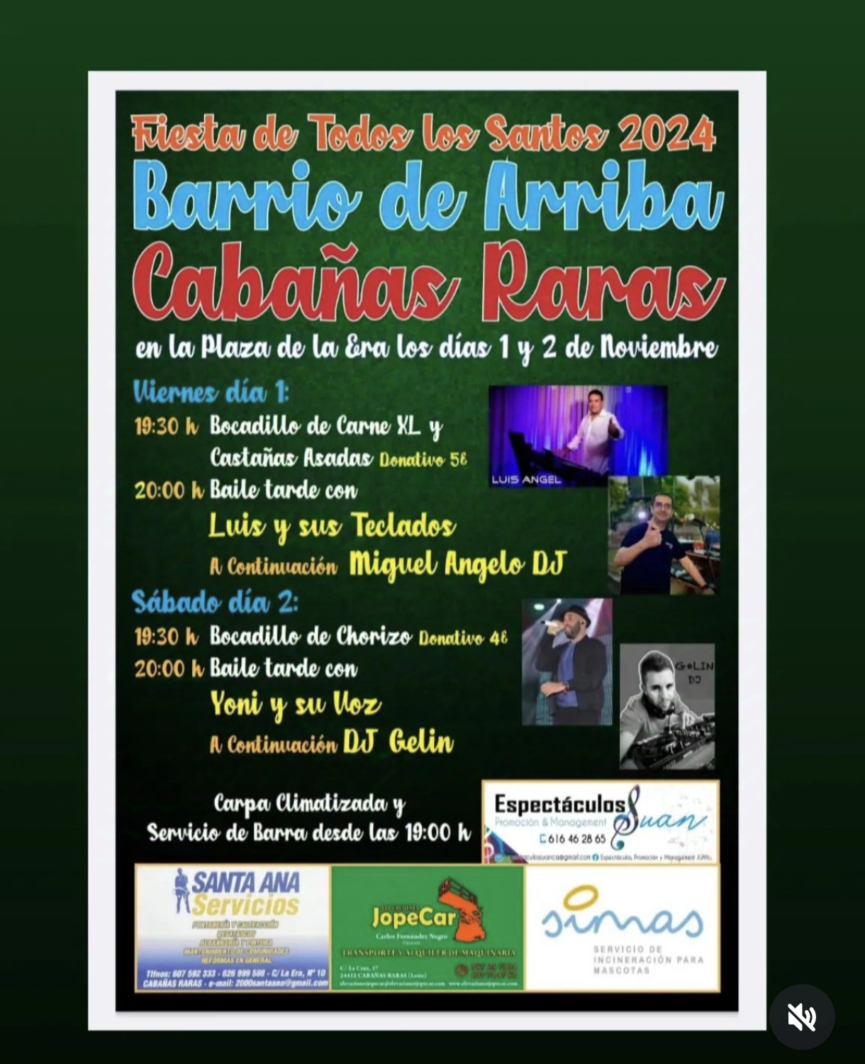 Fiesta de todos los Santos en el Barrio de Arriba de Cabañas Raras los días 1 y 2 de noviembre 2