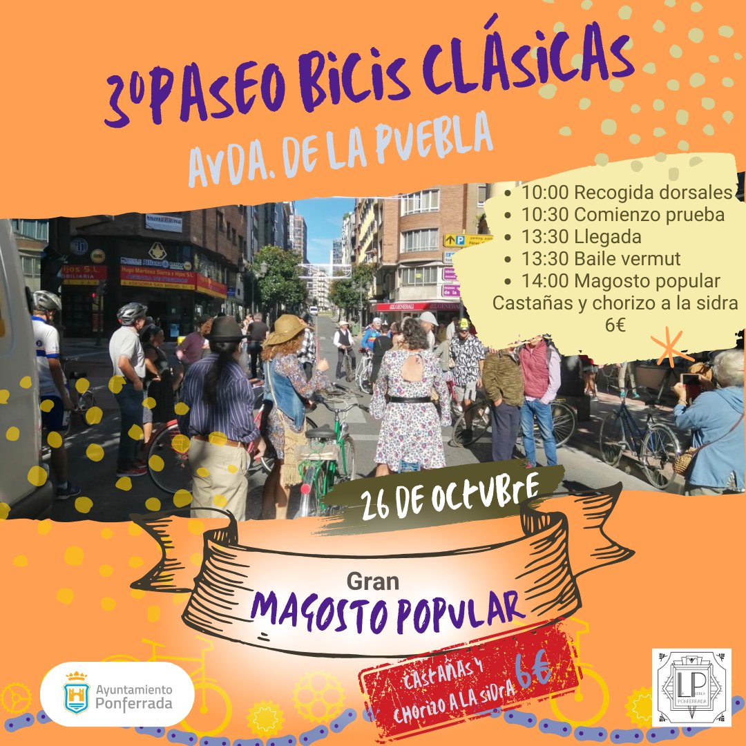 Ponferrada se mueve en bici: III paseo con bicis clásicas y gran magosto con la Asociación de Amigos de La Puebla 2