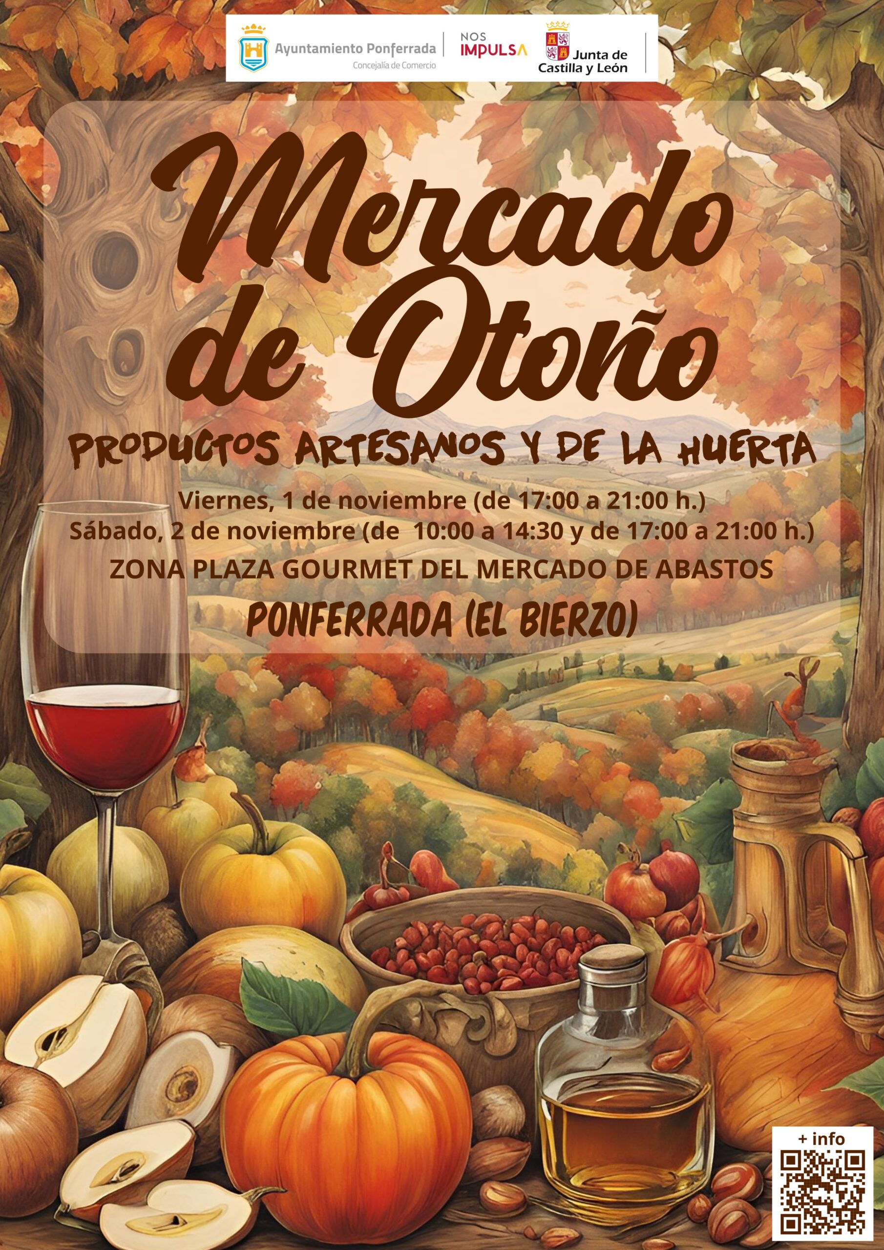 Ponferrada celebra el Otoño con un Mercado de Productos Artesanos y de la Huerta, este viernes y sábado 2