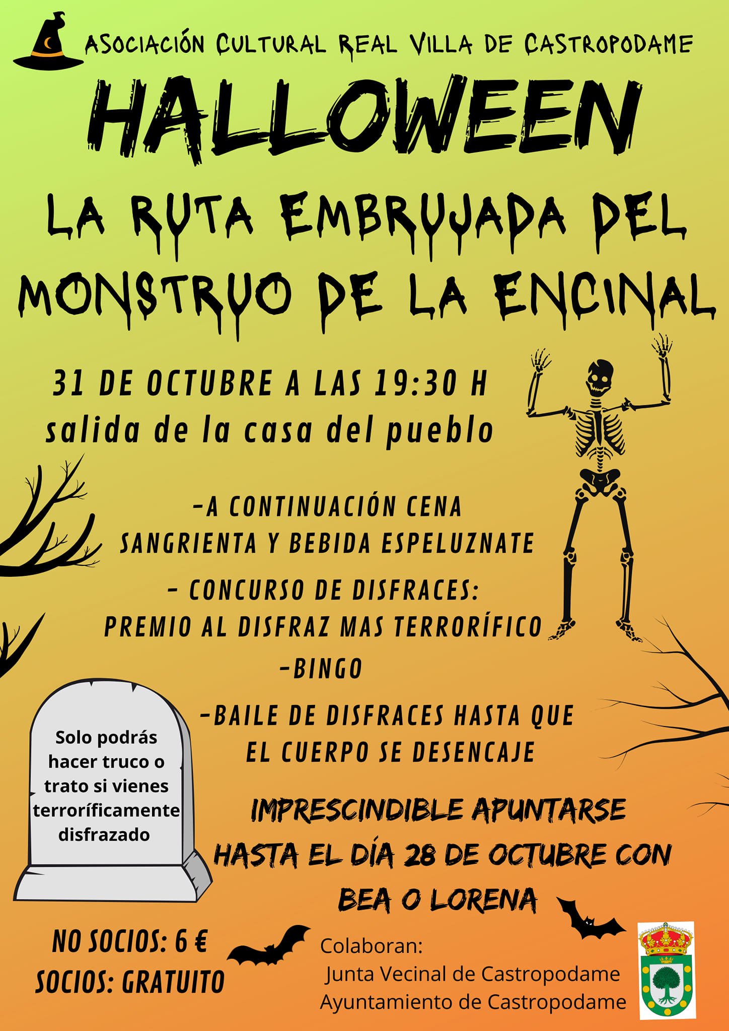 Castropodame se viste de terror para celebrar Halloween con "La ruta embrujada del Monstruo de la encinal! 2