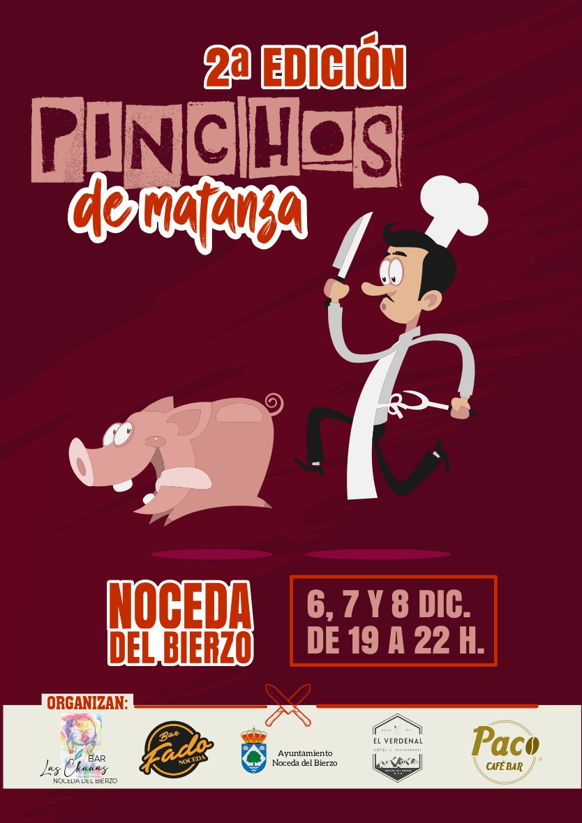 Noceda del Bierzo celebrará en diciembre la II Edición de las Jornadas de Pinchos de Matanza 2