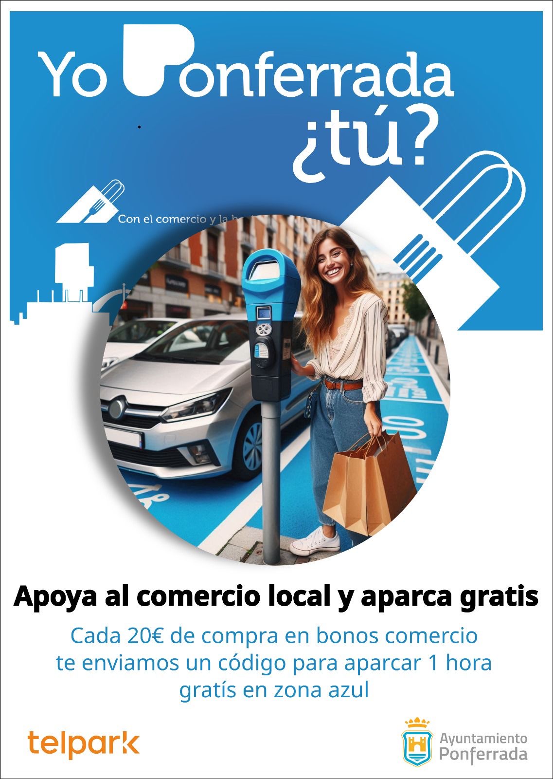 Los Bonos Comercio regresan a Ponferrada con tiempo de aparcamiento gratis en zona ORA 2