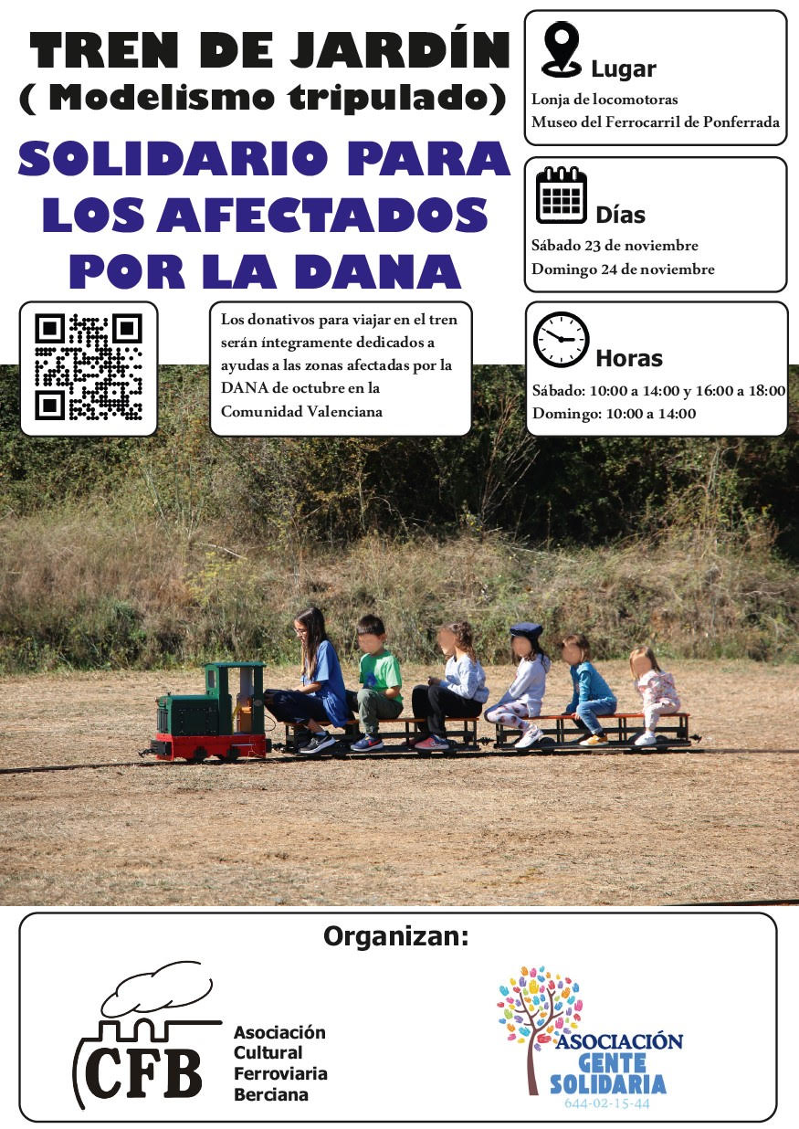 El tren de jardín de la Asociación Cultural Ferroviaria Berciana será solidario este fin de semana  2