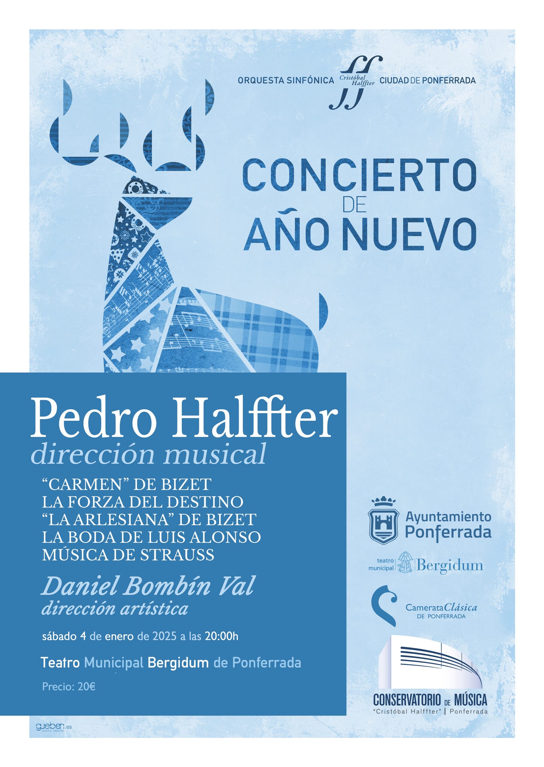 Pedro Halffter vuelve a dirigir el Concierto de Año Nuevo con la Orquesta Sinfónica Cristóbal Halffter Ciudad de Ponferrada 2