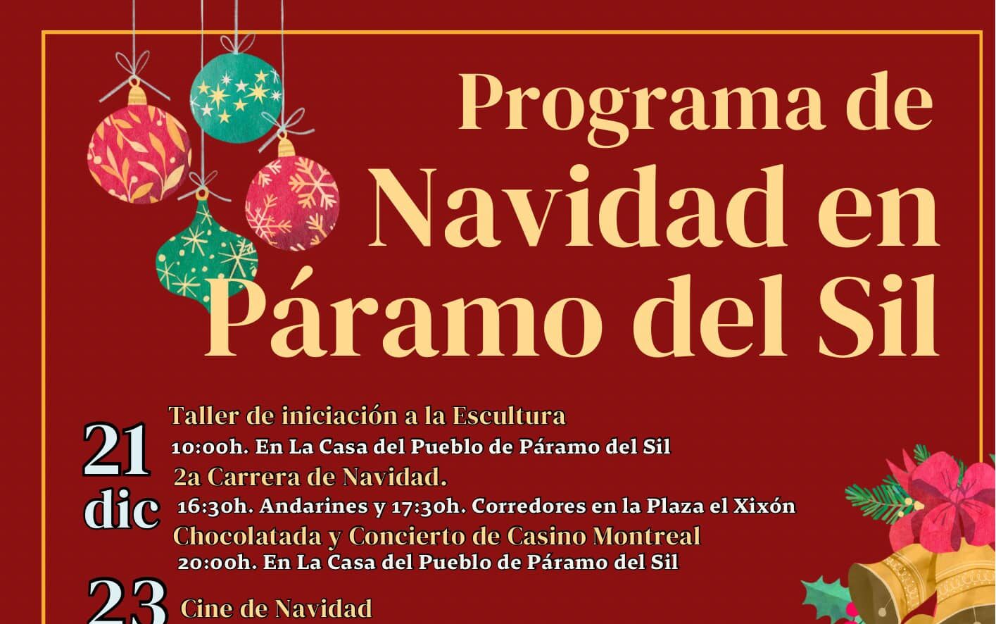 Programación navideña de Páramo del Sil con carreras, chocolatada, magia y más 1