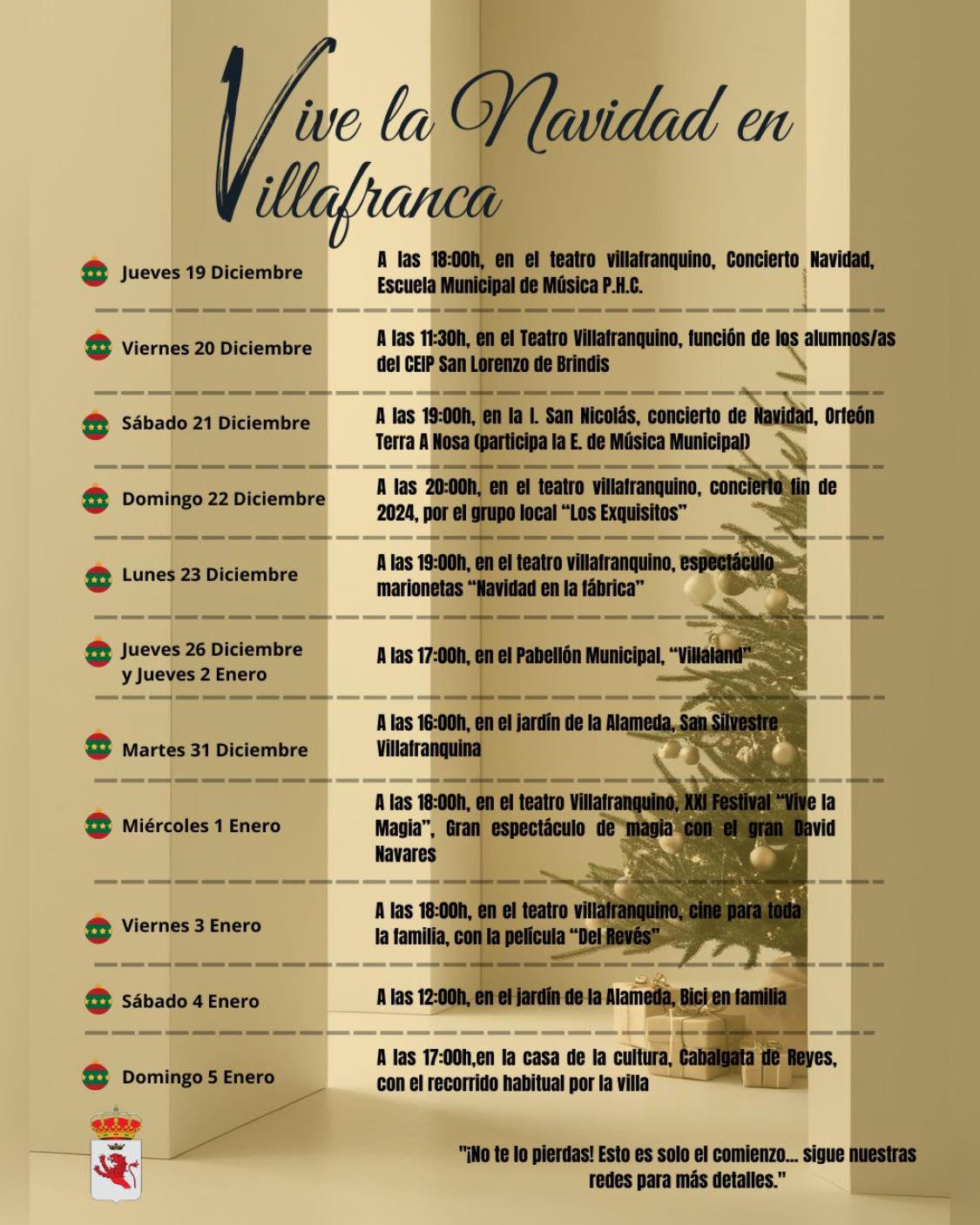 Villafranca del Bierzo celebra la Navidad con actividades desde el 19 de diciembre al 4 de enero 2