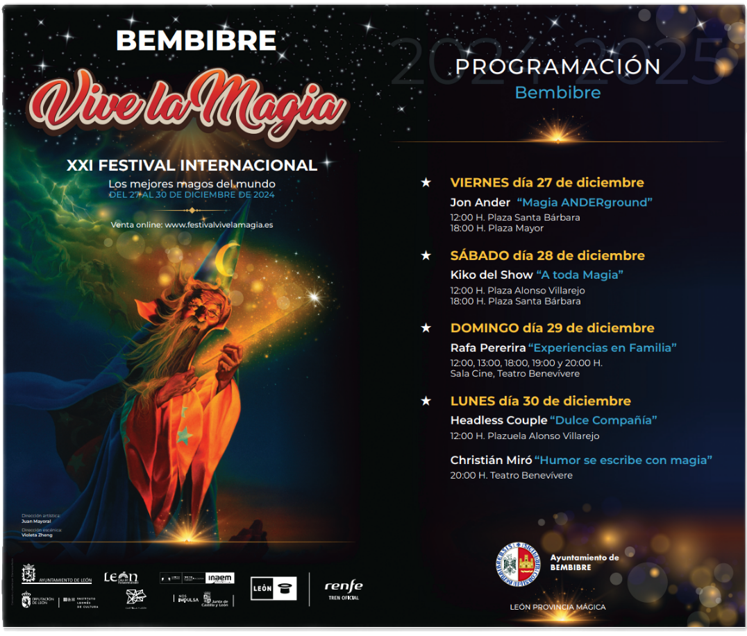 XXI Festival Internacional de Magia de Bembibre, este es el programa 1