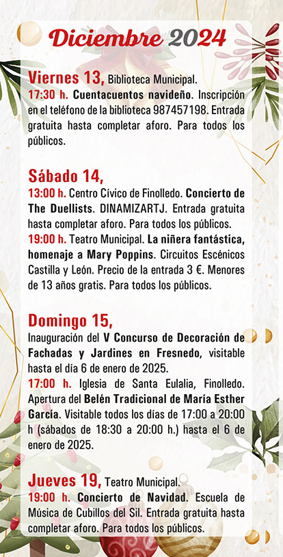 Programa de Navidad en Cubillos del Sil, fiesta pre-Nochevieja, carrera del turrón y más actividades para disfrutar 2