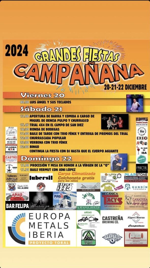 Grandes fiestas en honor a la virgen de la O en Campañana los días 21, 21 y 22 de diciembre 2