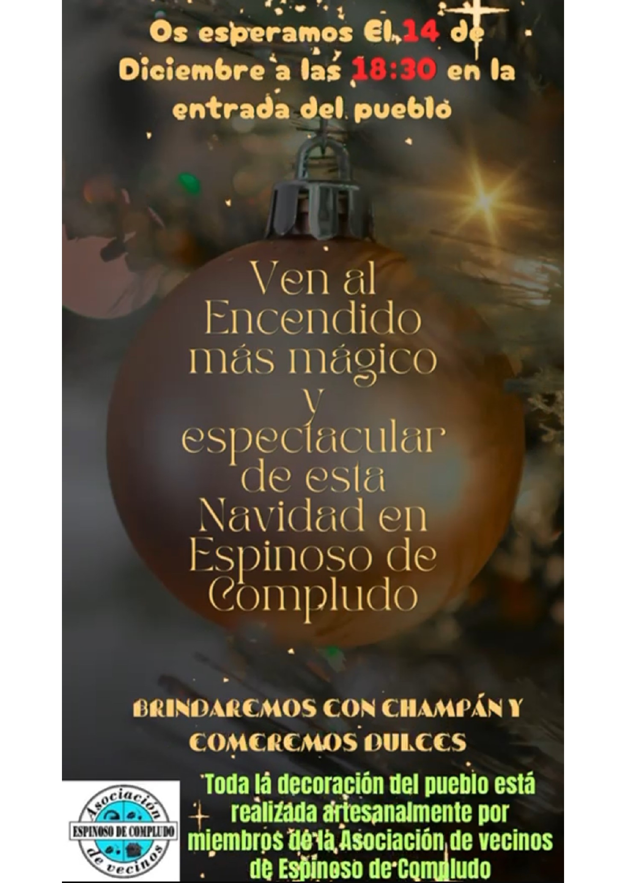 Espinoso de Compludo estrena este sábado la iluminación y decoración para la Navidad 2