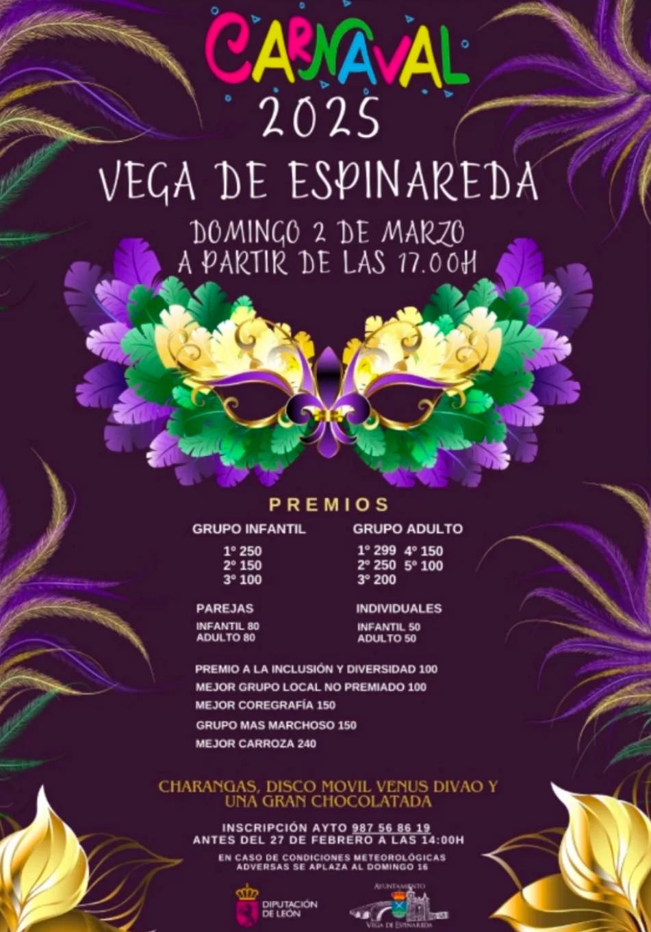 Vega de Espinareda se prepara para vivir el Carnaval 2025 el próximo domingo 2 de marzo 2