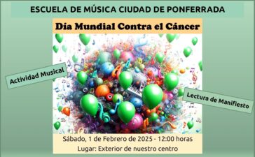 La Escuela de Música Ciudad de Ponferrada se une a la lucha contra el cáncer con un acto conmemorativo 3