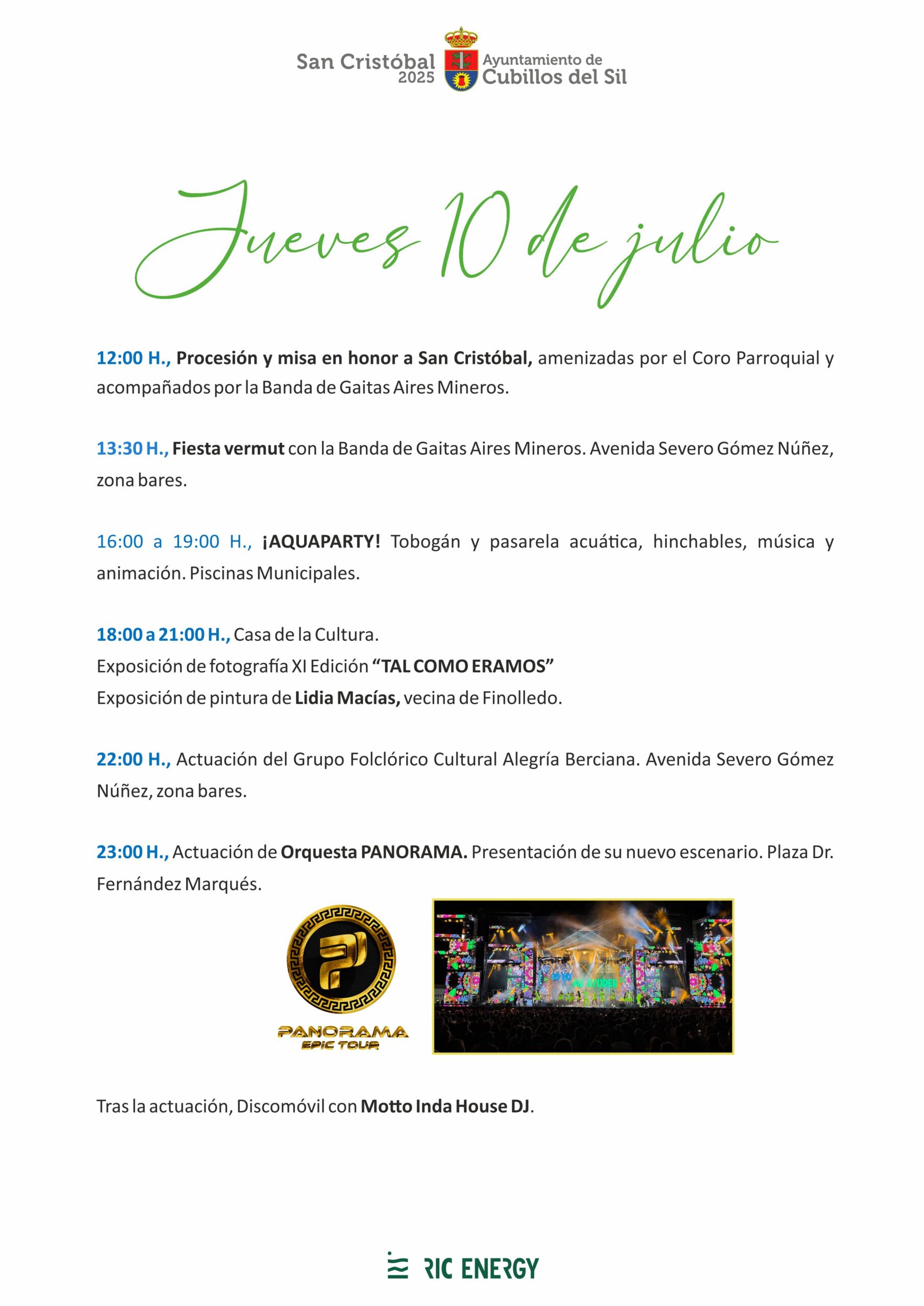 Programa de fiestas de San Cristóbal en Cubillos del Sil, La Orquesta Panorama, deporte, tradiciones y mucho más 4 Programa de fiestas de San Cristóbal en Cubillos del Sil, La Orquesta Panorama, deporte, tradiciones y mucho más 4