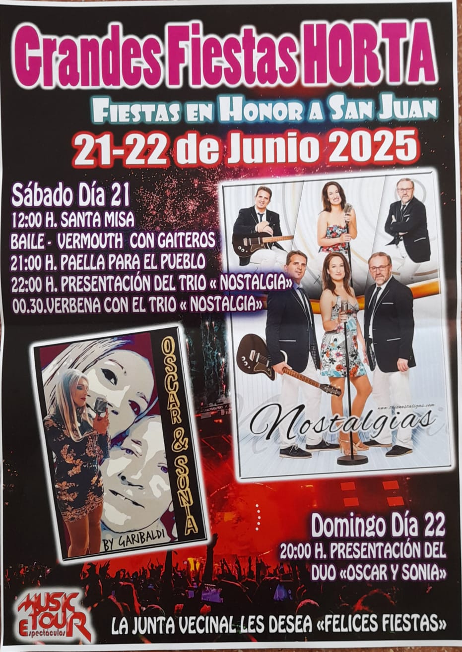 Horta anuncia sus grandes fiestas este fin de semana, 21 y 22 de junio 2 Horta anuncia sus grandes fiestas este fin de semana, 21 y 22 de junio 2