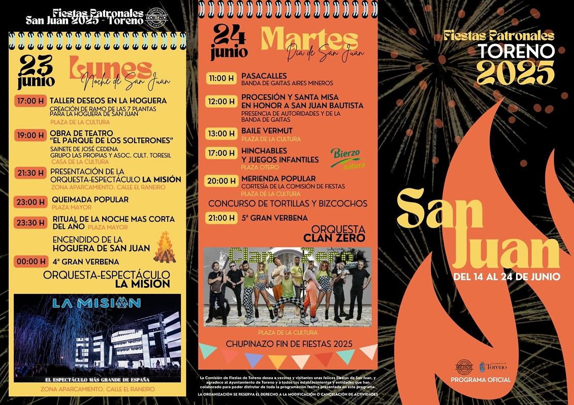 Toreno se vuelca con las Fiestas de San Juan 2025: música, tradición, gastronomía y por supuesto la hoguera 3 Toreno se vuelca con las Fiestas de San Juan 2025: música, tradición, gastronomía y por supuesto la hoguera 3