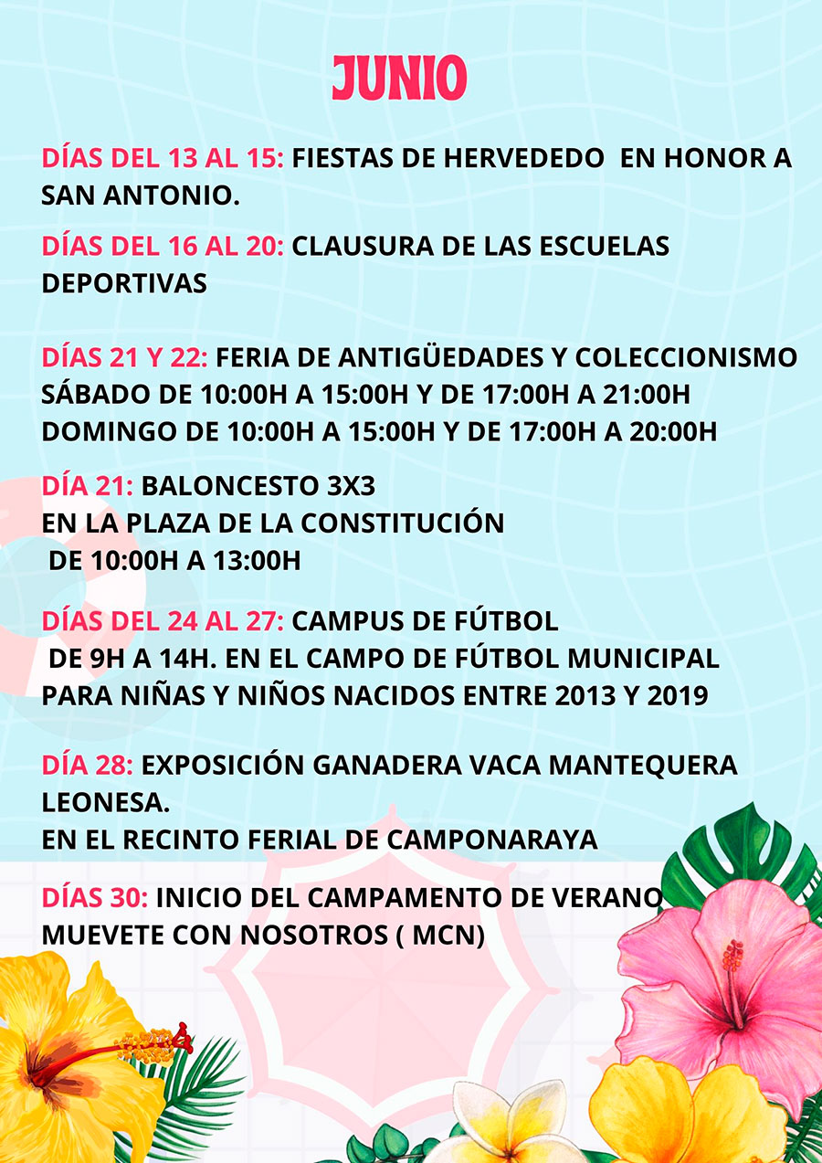 Camponaraya presenta su amplio programa cultural y deportivo para el verano 2025 3