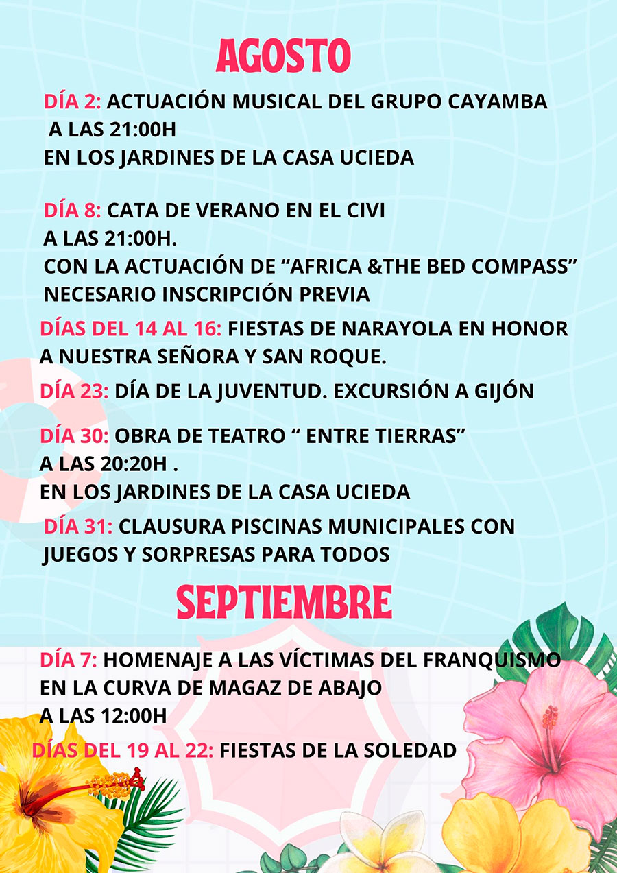Camponaraya presenta su amplio programa cultural y deportivo para el verano 2025 5